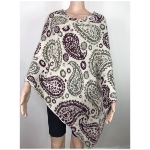Do every thing in love Sweaters - Do every thing in love shawl / poncho OS paisley